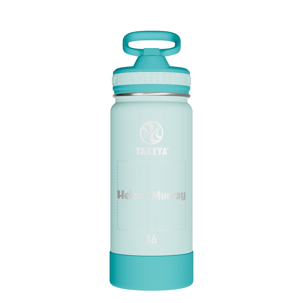 Takeya Actives Kids Water Bottle With Straw Lid - 16oz Surfer/Lagoon - Model 52400-TAKEYA-ACTIVES-KIDS-WATER-BOTTLE-WITH-STRAW-LID-CUSTOMIZED-59-16OZ-SURFER-LAGOON
