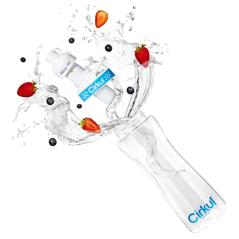 Cirkul 22oz. Plastic Bottle & Blue Comfort Grip Lid - Model BUND-BOTL22-LID2BLU