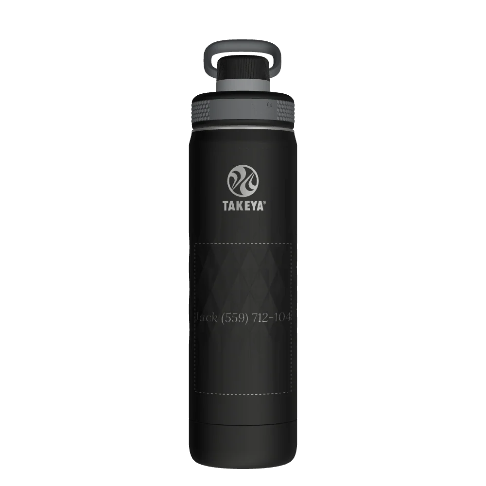 Takeya Sport Water Bottle - 22oz Obsidian Spout - Model 51315-TAKEYA-SPORT-WATER-BOTTLE-CUSTOMIZED-355-22OZ-OBSIDIAN-SPOUT