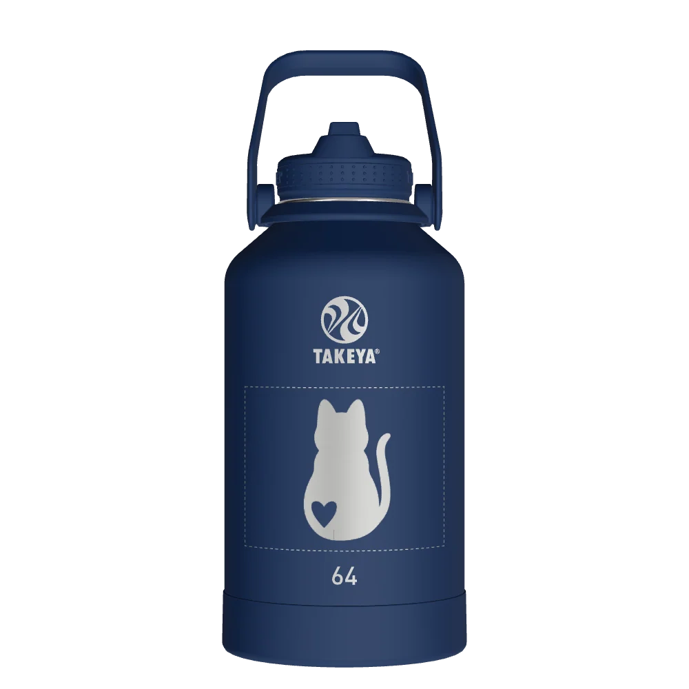 Takeya Actives Water Bottle With Straw Lid - 64oz Midnight - Model 51194-TAKEYA-ACTIVES-WATER-BOTTLE-WITH-STRAW-LID-CUSTOMIZED-147-64OZ-MIDNIGHT