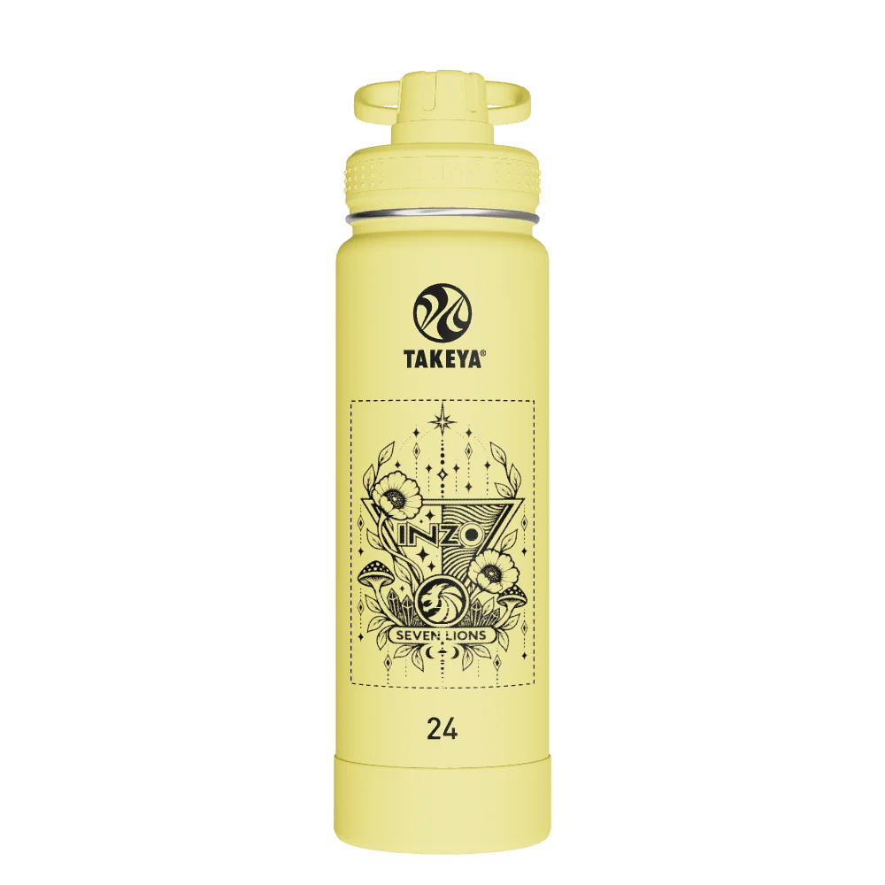 Takeya Actives Water Bottle With Spout Lid - 24oz Canary - Model 51187-TAKEYA-ACTIVES-WATER-BOTTLE-WITH-SPOUT-LID-CUSTOMIZED-18-24OZ-CANARY