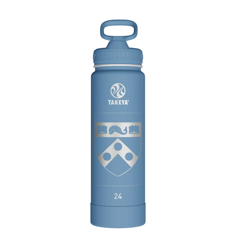 Takeya Actives Water Bottle With Straw Lid - 24oz Bluestone - Model 51237-TAKEYA-ACTIVES-WATER-BOTTLE-WITH-STRAW-LID-CUSTOMIZED-65-24OZ-BLUESTONE