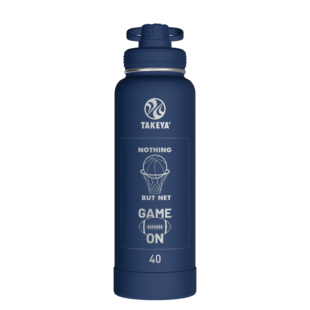 Takeya Actives Water Bottle With Spout Lid - 40oz Midnight - Model 51004-TAKEYA-ACTIVES-WATER-BOTTLE-WITH-SPOUT-LID-CUSTOMIZED-78-40OZ-MIDNIGHT