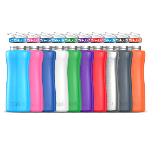 Cirkul 32oz. Stainless Steel Bottle & Comfort Grip Lid - Model EXT-MB32BLULIDWHTBLU