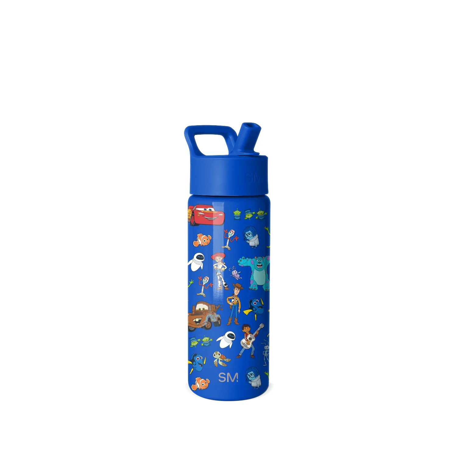 Simple Modern Summit Kids Water Bottle with Straw Lid - 18oz Pixar Mashup On Blue