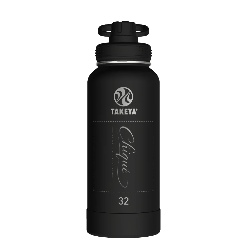 Takeya Actives Water Bottle With Spout Lid - 32oz Onyx - Model 51020-TAKEYA-ACTIVES-WATER-BOTTLE-WITH-SPOUT-LID-CUSTOMIZED-315-32OZ-ONYX