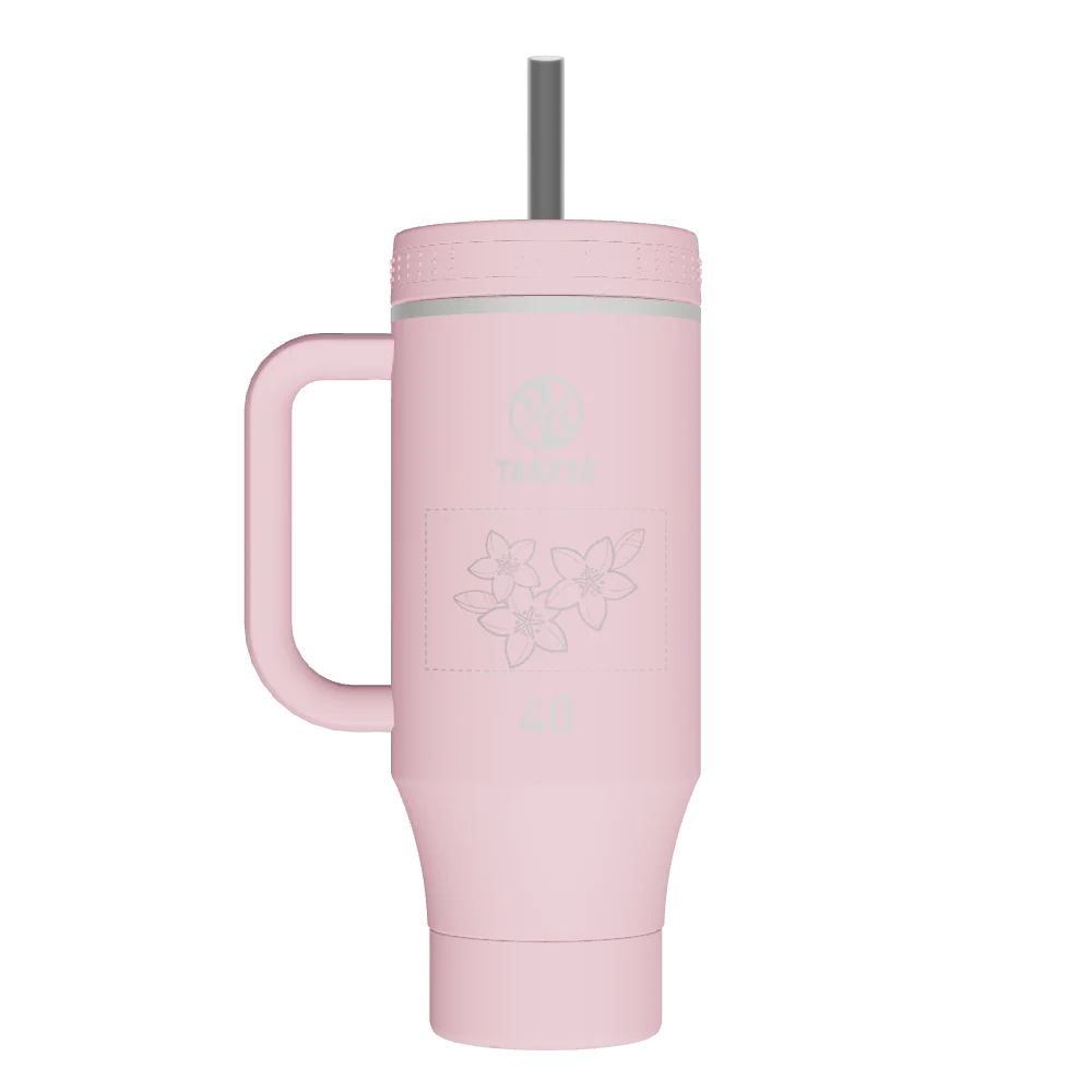 Takeya Straw Tumbler With Handle - 40oz Blush - Model 52488-TAKEYA-STRAW-TUMBLER-WITH-HANDLE-CUSTOMIZED-9-40OZ-BLUSH