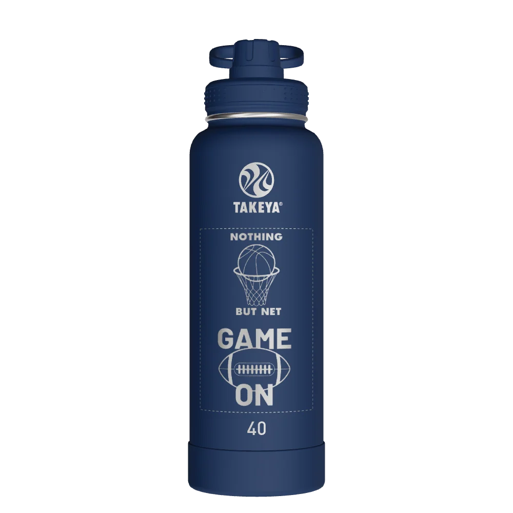 Takeya Actives Water Bottle With Spout Lid - 40oz Midnight - Model 51004-TAKEYA-ACTIVES-WATER-BOTTLE-WITH-SPOUT-LID-CUSTOMIZED-56-40OZ-MIDNIGHT