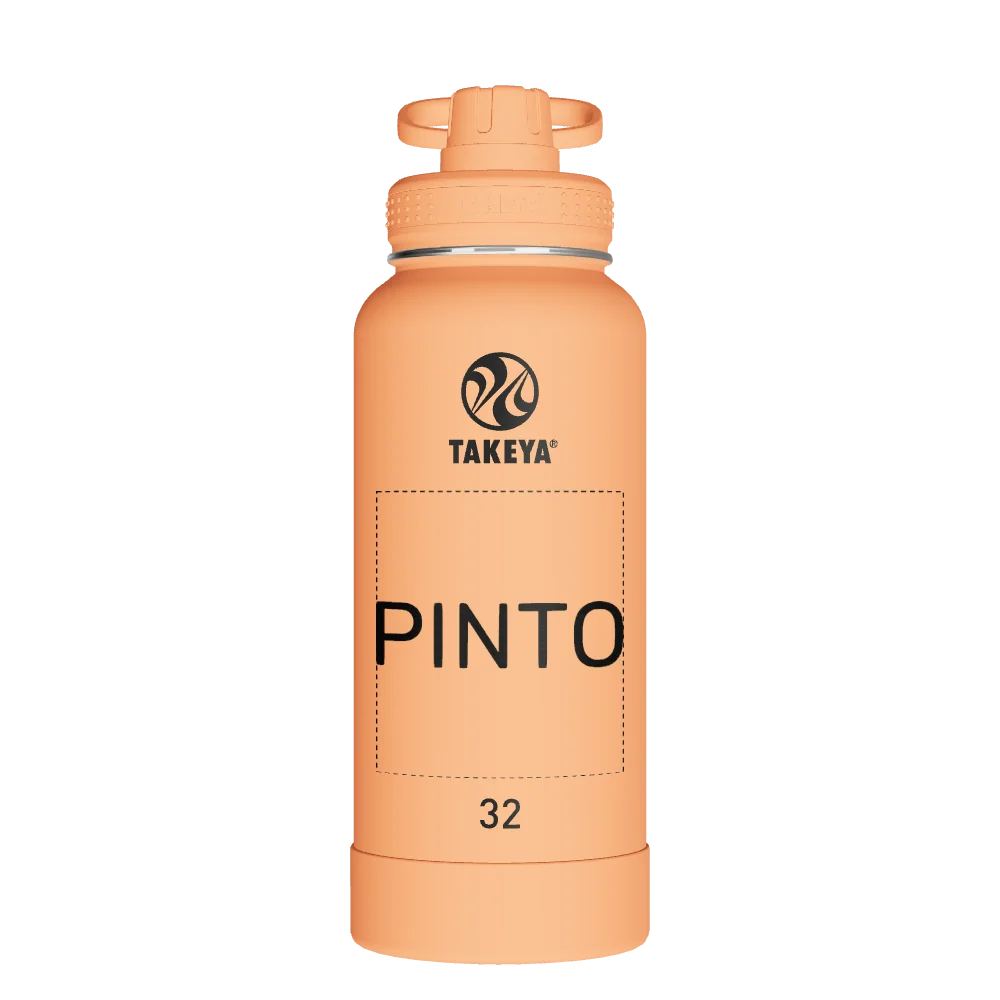 Takeya Actives Water Bottle With Spout Lid - 32oz Tart Orange - Model 51036-TAKEYA-ACTIVES-WATER-BOTTLE-WITH-SPOUT-LID-CUSTOMIZED-192-32OZ-TART-ORANGE