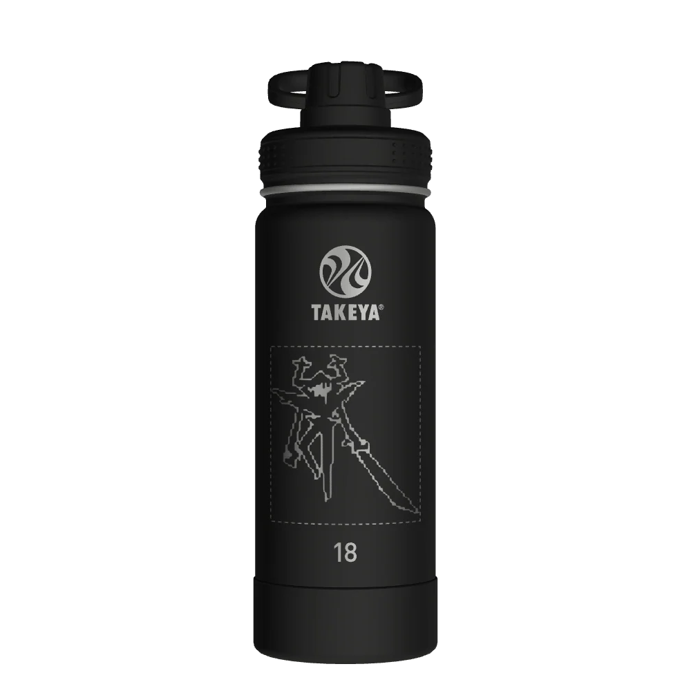 Takeya Actives Water Bottle With Spout Lid - 18oz Onyx - Model 51060-TAKEYA-ACTIVES-WATER-BOTTLE-WITH-SPOUT-LID-CUSTOMIZED-152-18OZ-ONYX
