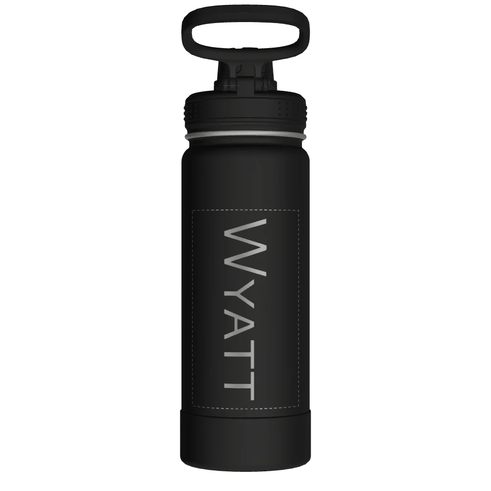 Takeya Actives Water Bottle With Spout Lid - 18oz Onyx - Model 51060-TAKEYA-ACTIVES-WATER-BOTTLE-WITH-SPOUT-LID-CUSTOMIZED-347-18OZ-ONYX