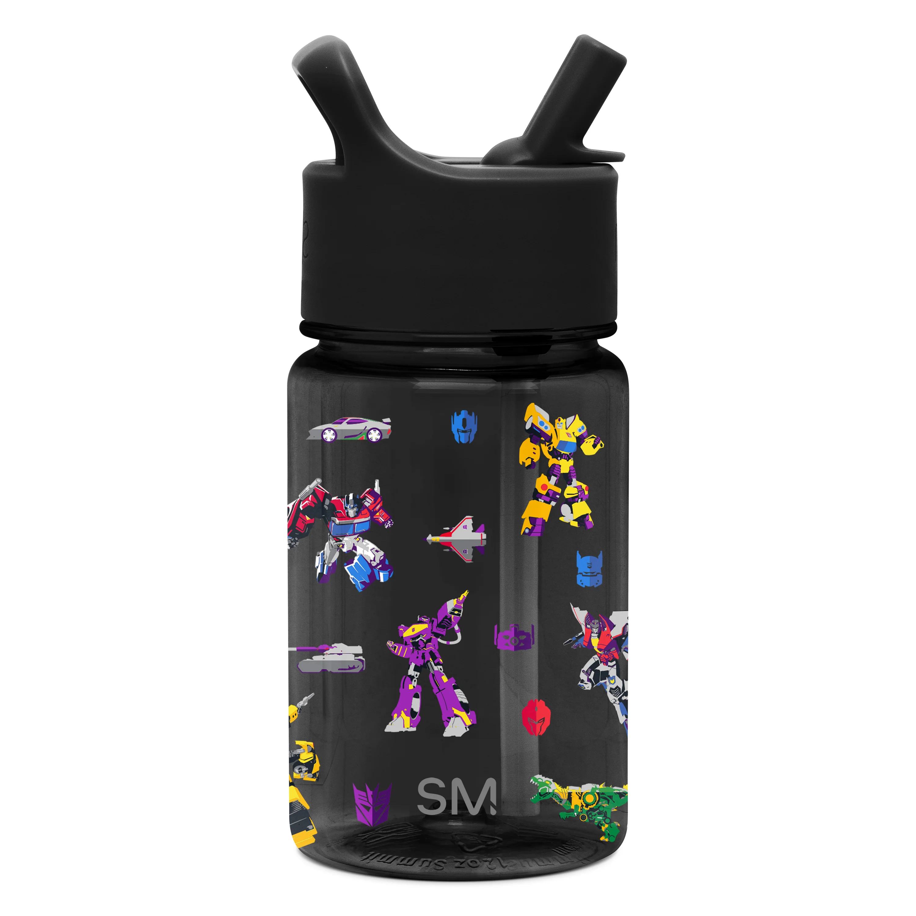 Simple Modern Summit Kids Plastic Water Bottle with Straw Lid - 12oz Transformers Block Nation