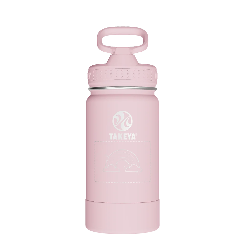 Takeya Actives Kids Water Bottle With Straw Lid - 14oz Blush - Model 51141-TAKEYA-ACTIVES-KIDS-WATER-BOTTLE-WITH-STRAW-LID-CUSTOMIZED-21-14OZ-BLUSH