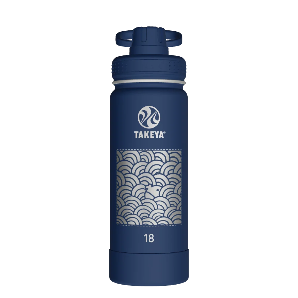 Takeya Actives Water Bottle With Spout Lid - 18oz Midnight - Model 51064-TAKEYA-ACTIVES-WATER-BOTTLE-WITH-SPOUT-LID-CUSTOMIZED-263-18OZ-MIDNIGHT