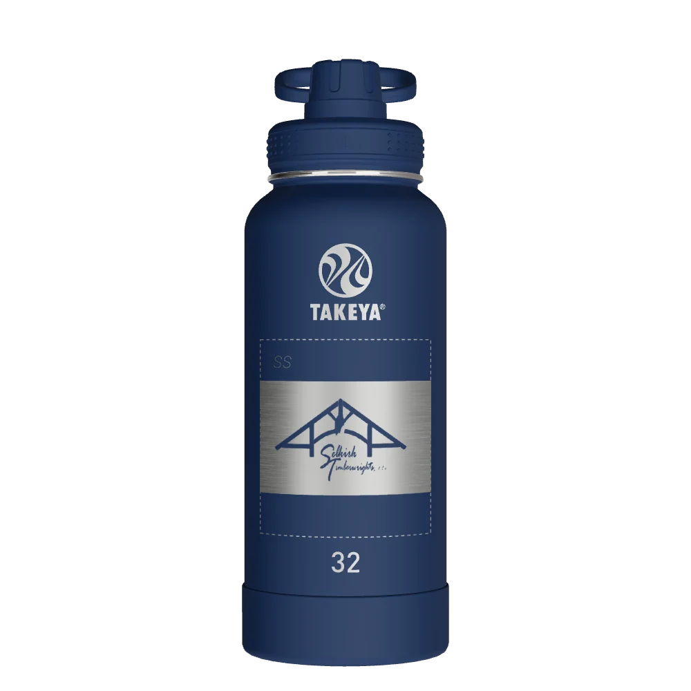 Takeya Actives Water Bottle With Spout Lid - 32oz Midnight - Model 51024-TAKEYA-ACTIVES-WATER-BOTTLE-WITH-SPOUT-LID-CUSTOMIZED-353-32OZ-MIDNIGHT