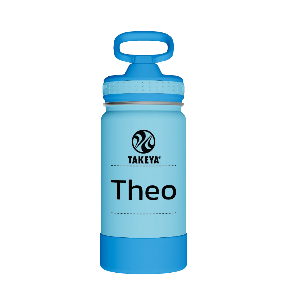 Takeya Actives Kids Water Bottle With Straw Lid - 14oz Atlantic/SailBlue - Model 50314-TAKEYA-ACTIVES-KIDS-WATER-BOTTLE-WITH-STRAW-LID-CUSTOMIZED-36-14OZ-ATLANTIC-SAILBLUE