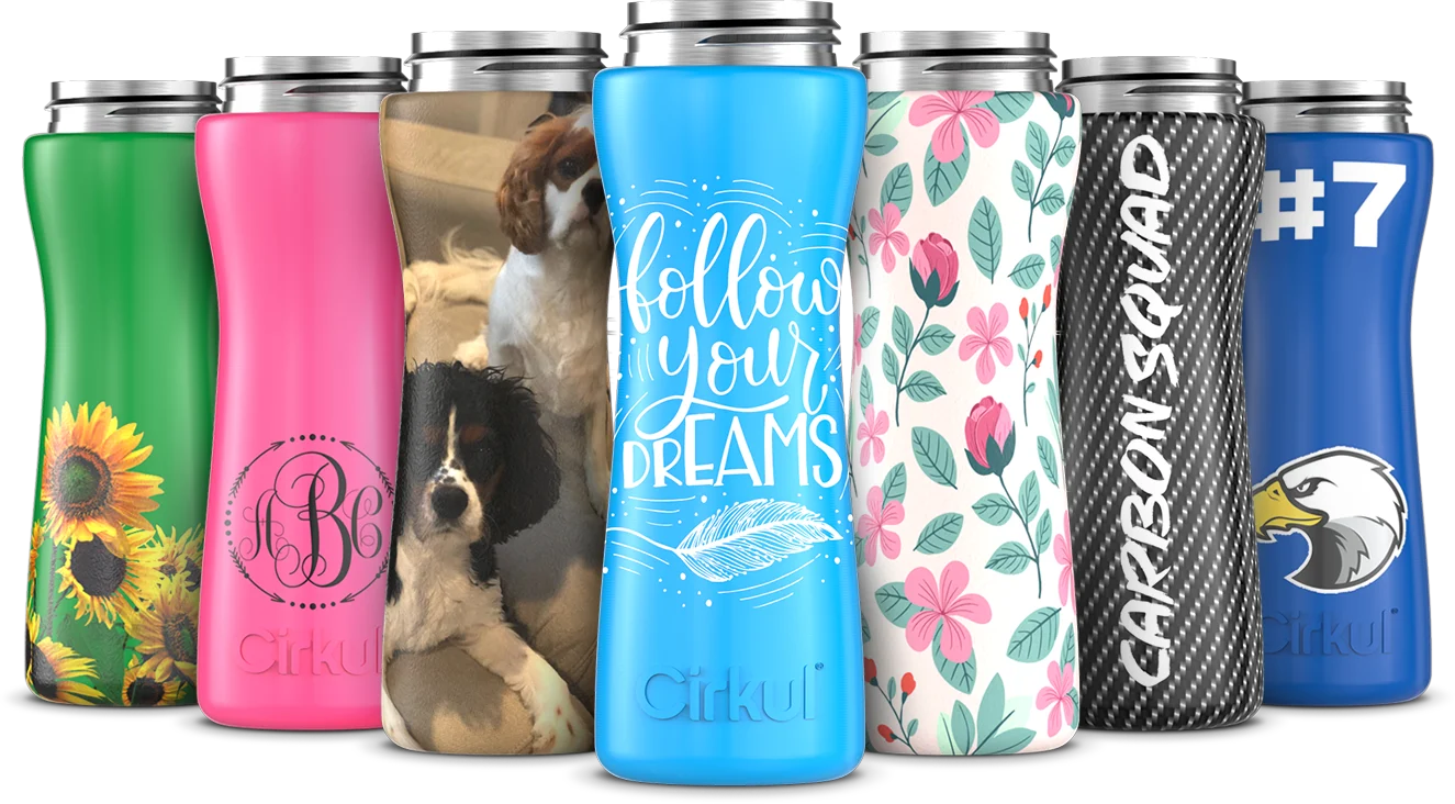 Cirkul Custom 22oz. Stainless Steel Bottle & Comfort Grip Lid