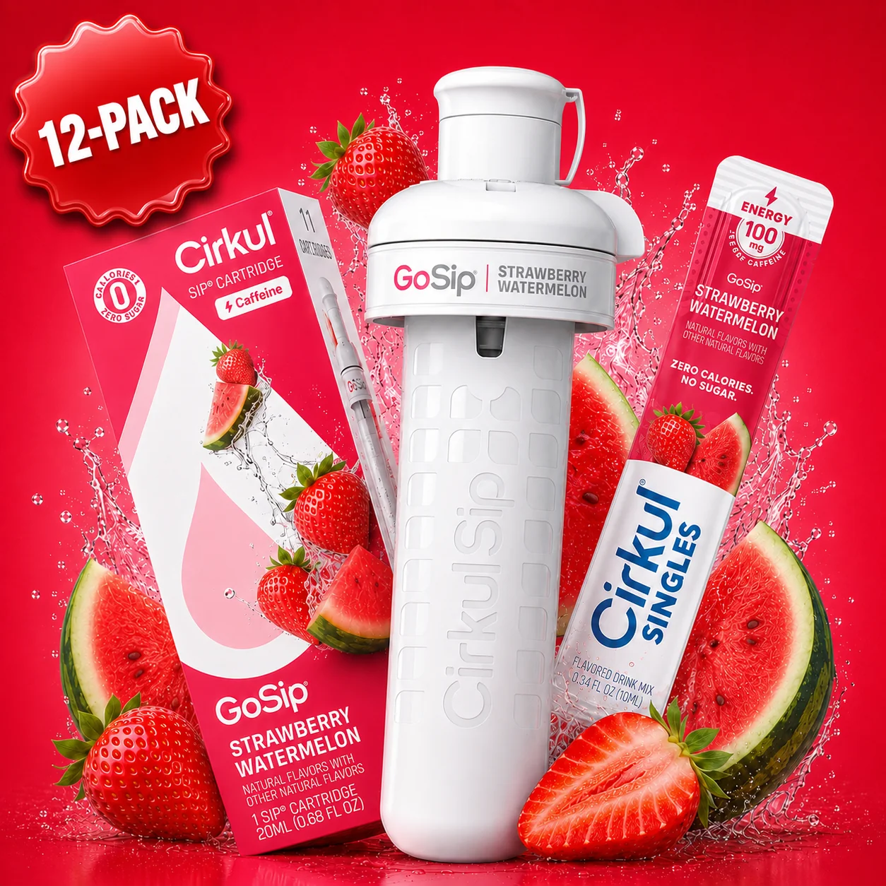 Cirkul 12-Pack GoSip® Strawberry Watermelon + FREE 12-Pack
