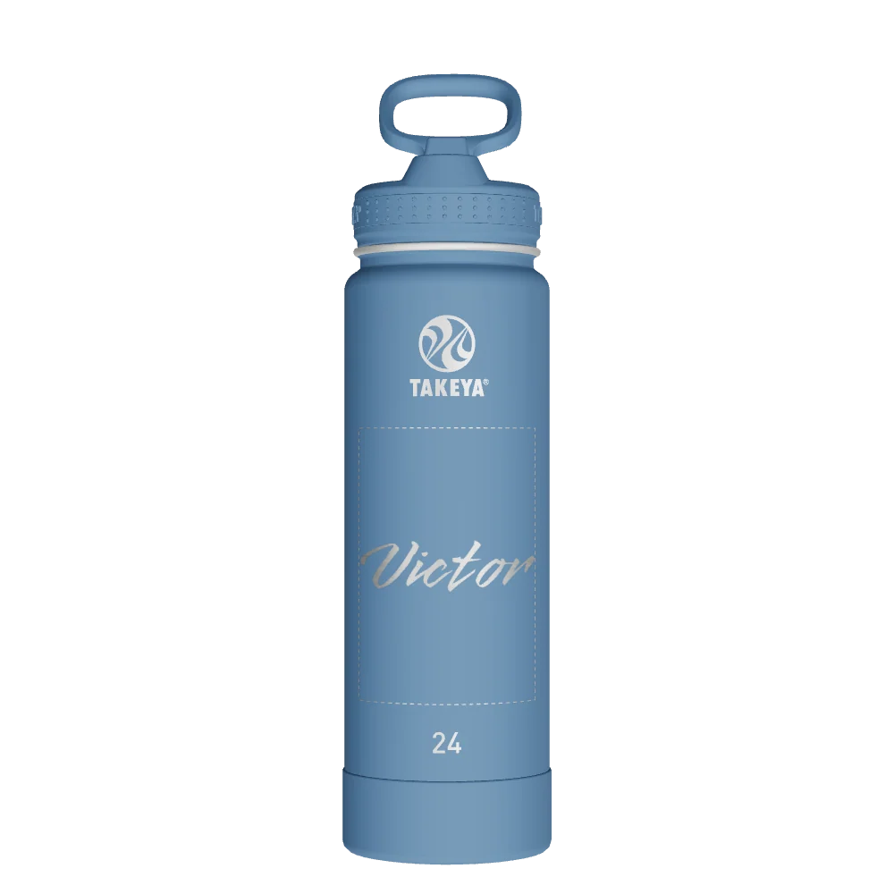 Takeya Actives Water Bottle With Straw Lid - 24oz Bluestone - Model 51237-TAKEYA-ACTIVES-WATER-BOTTLE-WITH-STRAW-LID-CUSTOMIZED-87-24OZ-BLUESTONE